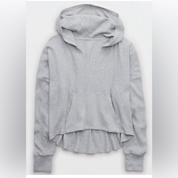 aerie Tops - Offline by Aerie Heather Gray Waffle Hoodie Size Medium